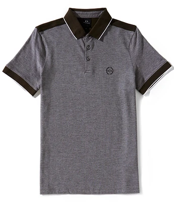 Armani Exchange Contrasting Color Short Sleeve Polo Shirt