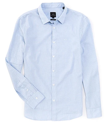 Armani Exchange Dot Print Long Sleeve Woven Shirt