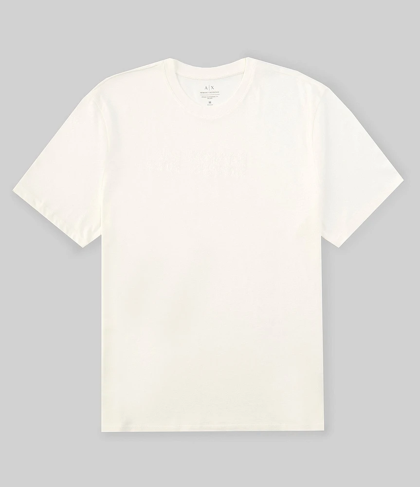 Armani Exchange Embroidered Tonal Text Logo Short Sleeve T-Shirt