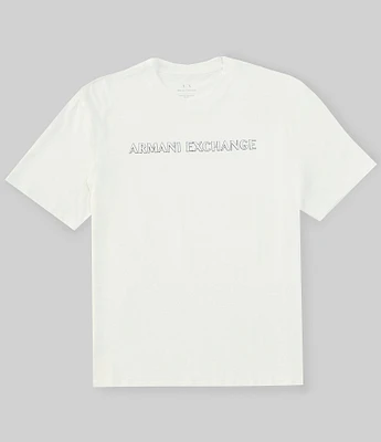 Armani Exchange Flocked Chest Logo Short Sleeve T-Shirt