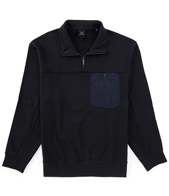 Armani Exchange French Terry Fleece Quarter-Zip Pullover