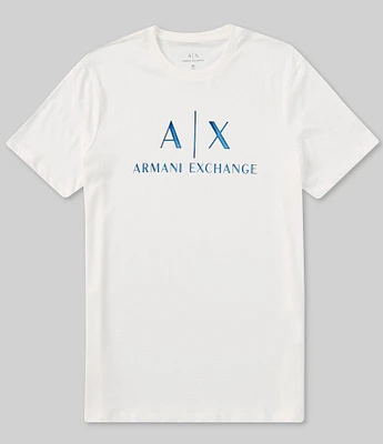 Armani Exchange Slim-Fit Iridescent Corporate Logo Short Sleeve T-Shirt