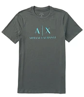 Armani Exchange Slim-Fit Iridescent Corporate Logo Short Sleeve T-Shirt