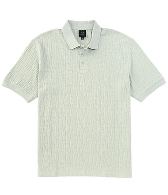 Armani Exchange Jacquard Mercerized Short Sleeve Polo Shirt