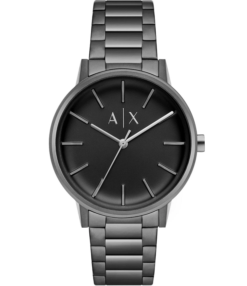 Armani Exchange Men's 42mm Cayde Three-Hand Gunmetal Stainless Steel Bracelet Watch