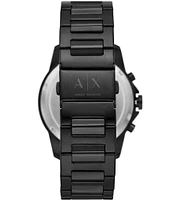 Armani Exchange Men's Banks Rd. Chronograph Black Tone Stainless Steel Watch And Bracelet Set