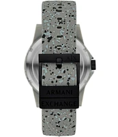 Armani Exchange Men's Banks Three-Hand Green Silicone Strap Watch