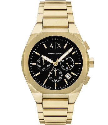 Armani Exchange Men's Rafael Chronograph Gold-Tone Stainless Steel Bracelet Watch