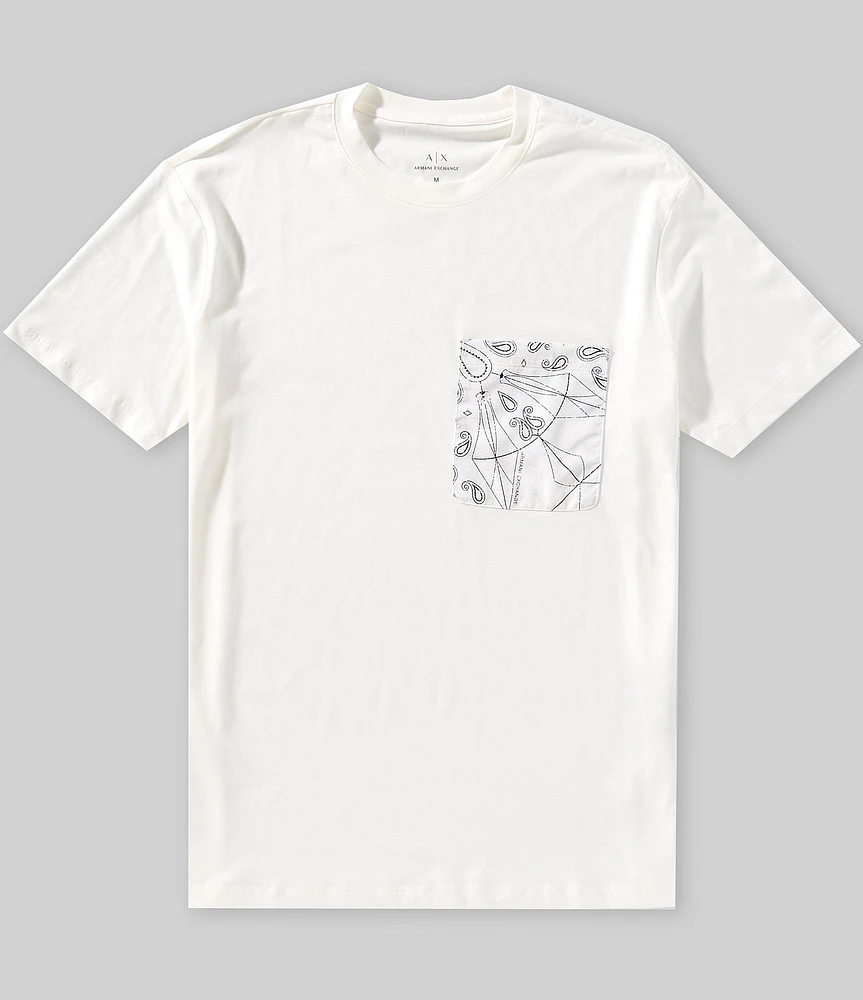Armani Exchange Paisley Chest Pocket Short Sleeve T-Shirt