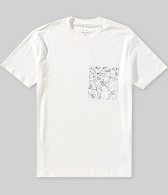 Armani Exchange Paisley Chest Pocket Short Sleeve T-Shirt
