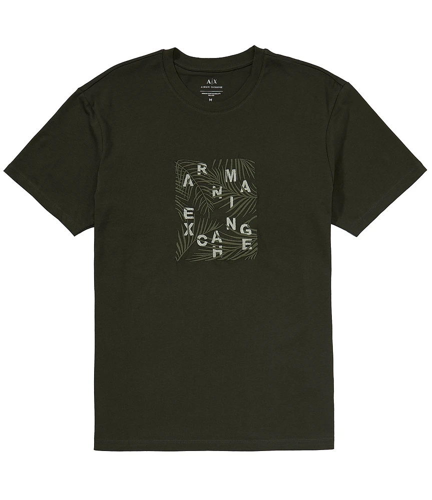 Armani Exchange Palm Tree Box Logo Short Sleeve T-Shirt