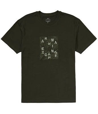 Armani Exchange Palm Tree Box Logo Short Sleeve T-Shirt