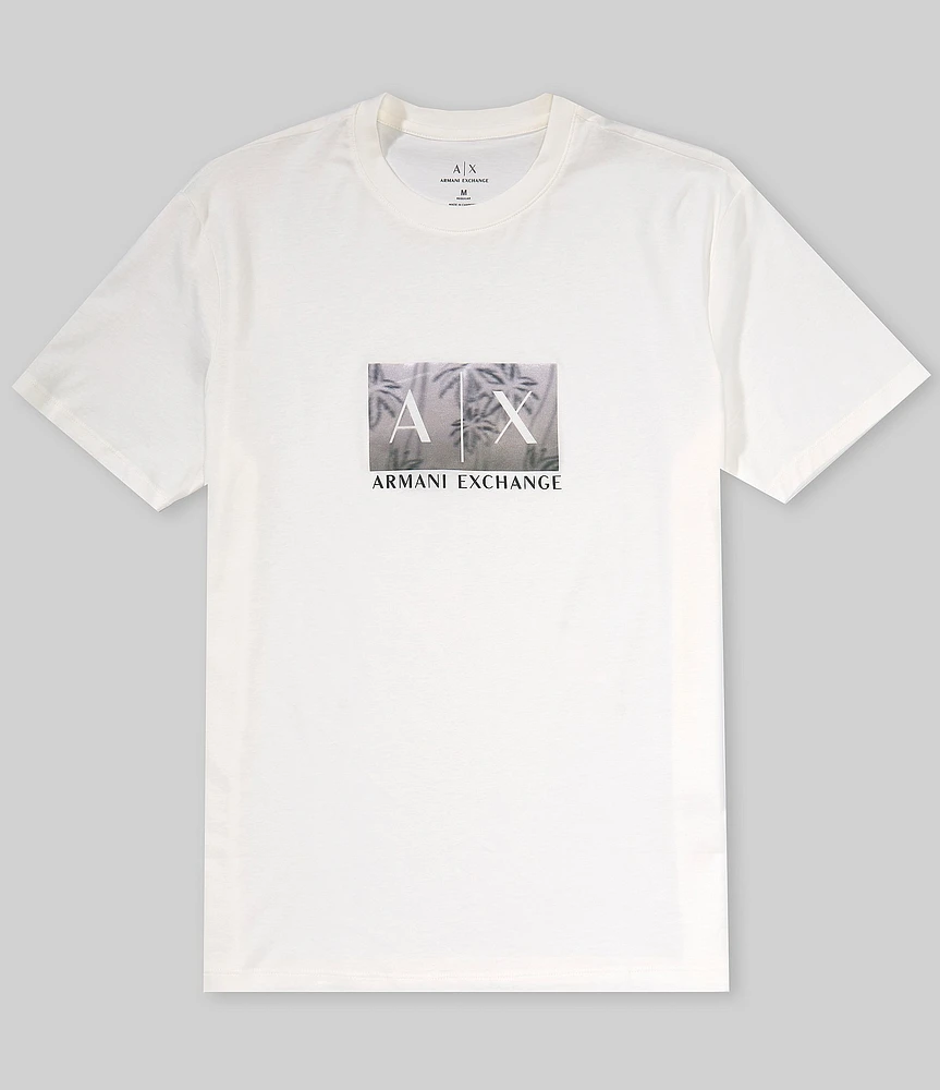 Armani Exchange Palm Tree Chest Logo Short Sleeve T-Shirt