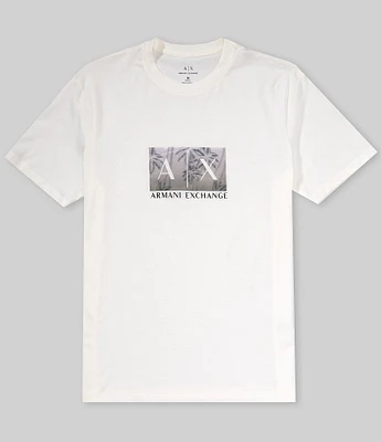 Armani Exchange Palm Tree Chest Logo Short Sleeve T-Shirt