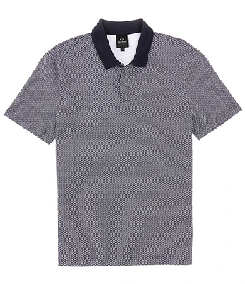 Armani Exchange Printed Pique Short Sleeve Polo Shirt