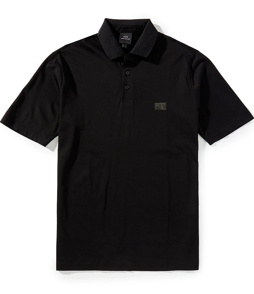 Armani Exchange PU Box Chest Logo Short Sleeve Polo Shirt