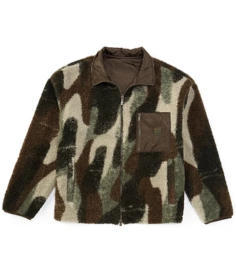 Armani Exchange Reversible Sherpa Camo Full-Zip Jacket