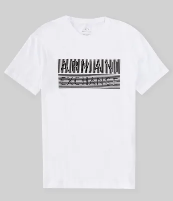 Armani Exchange Slim Fit Barcode Logo Short Sleeve T-Shirt