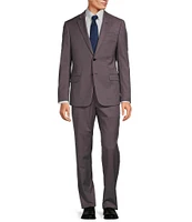 Armani Exchange Modern Fit Flat Front Textured Solid 2-Piece Suit