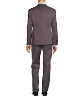 Armani Exchange Modern Fit Flat Front Textured Solid 2-Piece Suit