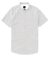 Armani Exchange Slim Fit Printed Poplin Short Sleeve Woven Shirt