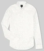 Armani Exchange Slim-Fit Stretch Printed Poplin Long Sleeve Woven Shirt