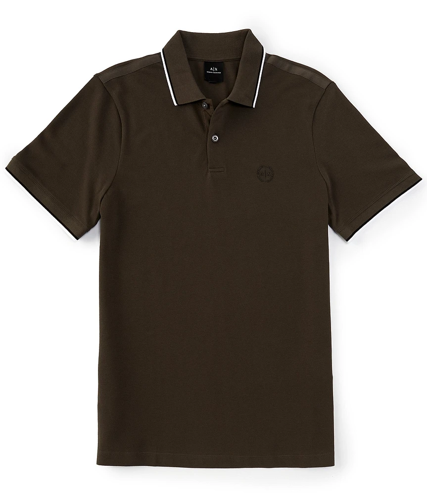 Armani Exchange Tipped Collar Short Sleeve Polo Shirt