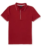 Armani Exchange Slim Fit Zipper Logo Short Sleeve Polo Shirt