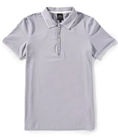Armani Exchange Slim Fit Zipper Logo Short Sleeve Polo Shirt
