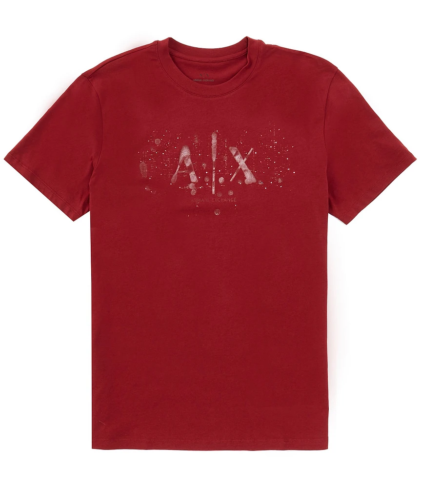 Armani Exchange Splatter Logo Short Sleeve T-Shirt