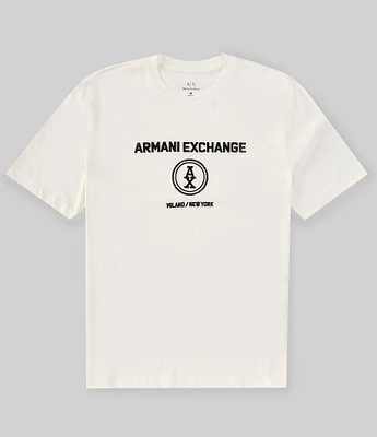 Armani Exchange Stacked Circular Logo Short Sleeve T-Shirt