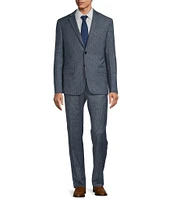 Armani Exchange Standard Fit Flat Front Mini Box Pattern 2-Piece Suit