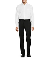 Armani Exchange Modern Fit Flat Front Solid Patterned Dress Pants