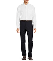 Armani Exchange Modern Fit Flat Front Solid Patterned Dress Pants