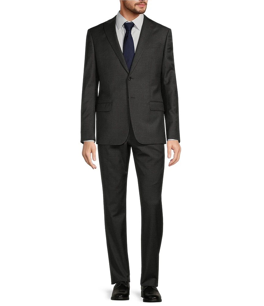 Armani Exchange Modern Fit Flat Front Woven Pattern 2-Piece Suit