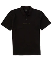 Armani Exchange Stretch Metallic Logo Short Sleeve Polo Shirt