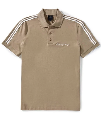 Armani Exchange Stretch Signature Logo Short Sleeve Polo Shirt