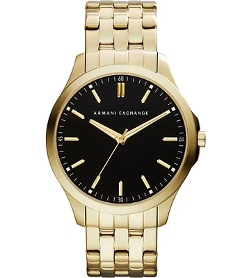 Armani Exchange Men's Three-Hand Gold-Tone Stainless Steel Watch