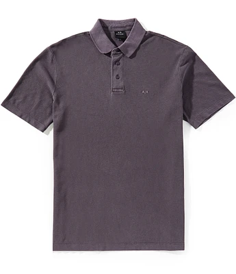 Armani Exchange Washed Pique Short Sleeve Polo Shirt