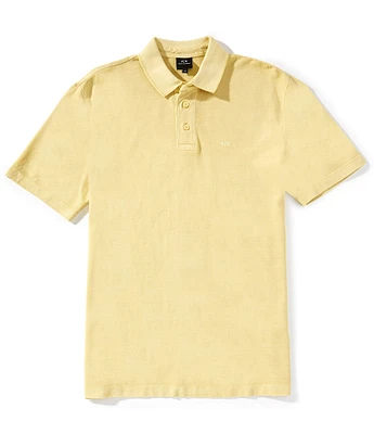 Armani Exchange Washed Pique Short Sleeve Polo Shirt