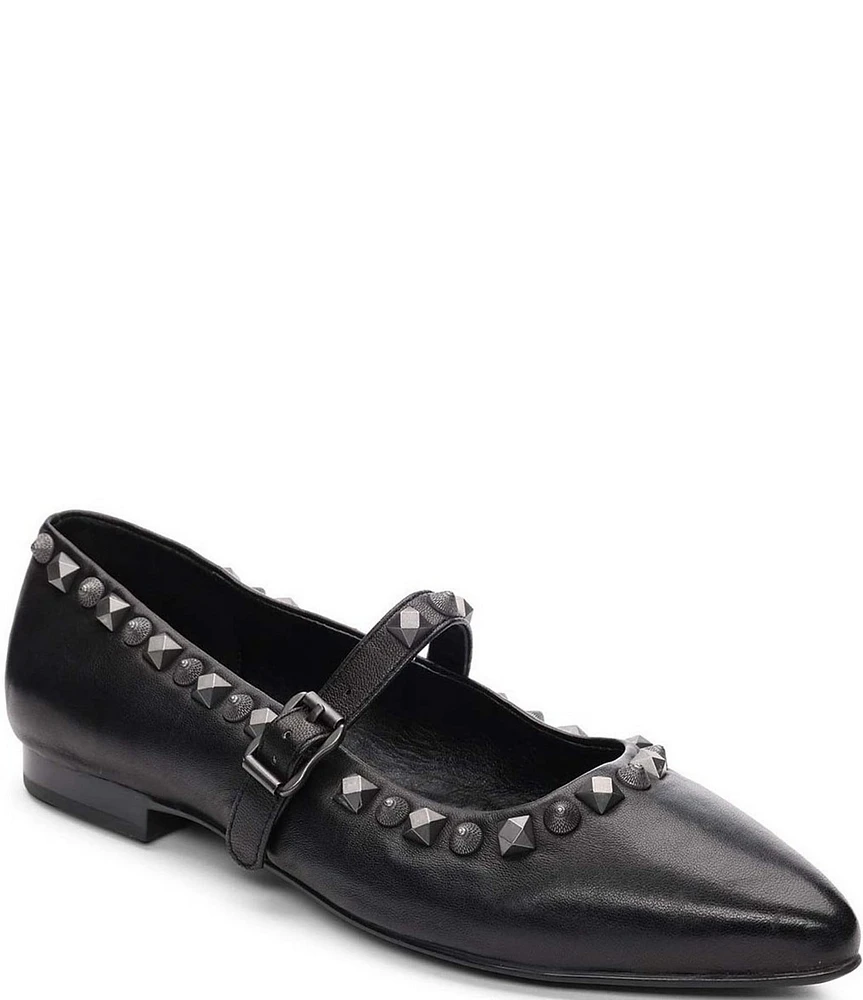 ASH Beathink Leather Studded Mary Jane Flats