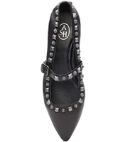 ASH Beathink Leather Studded Mary Jane Flats