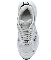 ASH Race Metallic Mixed Media Mesh Lace-Up Sneakers