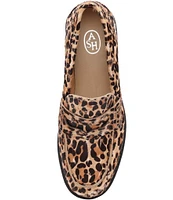 ASH Winona Leopard Printed Calf Hair Loafers