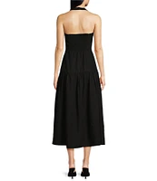 ASTR the Label Adara Sweetheart Neck Sleeveless Front Bow Drop Waist Midi Dress