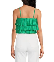 ASTR the Label Calita Tiered Square Neck Sleeveless Cropped Top