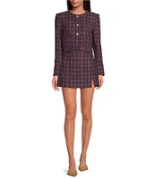 ASTR the Label Covina Tweed Plaid Mini Skirt