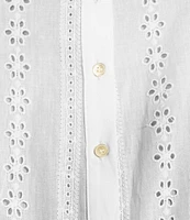 ASTR the Label Crew Neck Long Sleeve Aneska Eyelet Top
