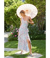 ASTR The Label Levina Floral Ruffle One Shoulder Maxi Dress