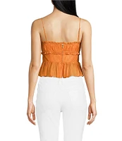ASTR the Label Sylvan Sweetheart Neck Sleeveless Peplum Top
